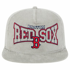 New Era Boston Red Sox Gray Corduroy Golfer Snapback Hat Lifestyle