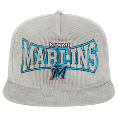 New Era Miami Marlins Gray Corduroy Golfer Snapback Hat discount