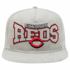 New Era Cincinnati Reds Gray Corduroy Golfer Snapback Hat for sale