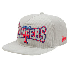 New Era Texas Rangers Gray Corduroy Golfer Snapback Hat for sale