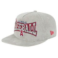 New Era Los Angeles Angels Gray Corduroy Golfer Snapback Hat Lifestyle