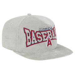 New Era Los Angeles Angels Gray Corduroy Golfer Snapback Hat Lifestyle