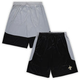 New Orleans Saints Big & Tall Team Logo Shorts Black - Fanatics