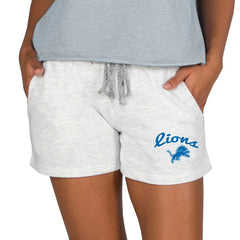 Detroit Lions Concepts Sport Women's Mainstream Terry Lounge Shorts Oatmeal - NFL