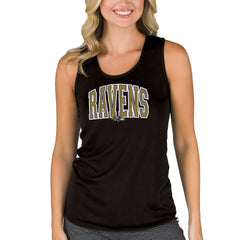 Baltimore Ravens Concepts Sport Women's Marathon Racer Back Tank Top Black - NFL