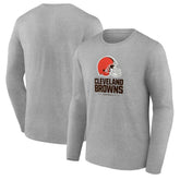 Cleveland Browns Team Lockup Long Sleeve T-Shirt Gray - NFL
