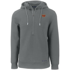 Washington Commanders Cutter & Buck Primary Mark Roam Eco Recycled Half-Zip Pullover Hoodie Gray - NFL