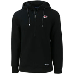 Kansas City Chiefs Cutter & Buck Primary Mark Roam Eco Recycled Half-Zip Pullover Hoodie Black - NFL