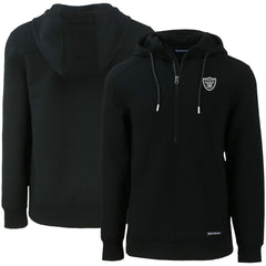 Las Vegas Raiders Cutter & Buck Primary Mark Roam Eco Recycled Half-Zip Pullover Hoodie Black - NFL