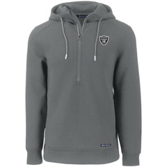 Las Vegas Raiders Cutter & Buck Primary Mark Roam Eco Recycled Half-Zip Pullover Hoodie Gray - NFL