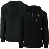 Minnesota Vikings Cutter & Buck Primary Mark Roam Eco Recycled Half-Zip Pullover Hoodie Black - NFL