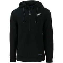 Philadelphia Eagles Cutter & Buck Primary Mark Roam Eco Recycled Half-Zip Pullover Hoodie Black - NFL
