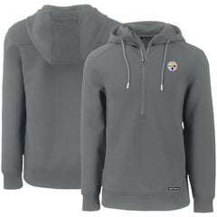 Pittsburgh Steelers Cutter & Buck Primary Mark Roam Eco Recycled Half-Zip Pullover Hoodie Gray - NFL