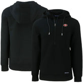 San Francisco 49ers Cutter & Buck Primary Mark Roam Eco Recycled Half-Zip Pullover Hoodie Black - NFL