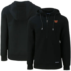 Washington Commanders Cutter & Buck Primary Mark Roam Eco Recycled Half-Zip Pullover Hoodie Black - NFL