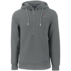 Denver Broncos Cutter & Buck Primary Mark Roam Eco Recycled Half-Zip Pullover Hoodie Gray - NFL