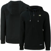 Green Bay Packers Cutter & Buck Primary Mark Roam Eco Recycled Half-Zip Pullover Hoodie Black - NFL