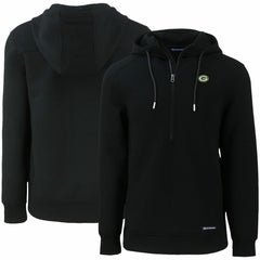 Green Bay Packers Cutter & Buck Primary Mark Roam Eco Recycled Half-Zip Pullover Hoodie Black - NFL