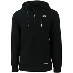 Green Bay Packers Cutter & Buck Primary Mark Roam Eco Recycled Half-Zip Pullover Hoodie Black - NFL
