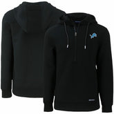 Detroit Lions Cutter & Buck Primary Mark Roam Eco Recycled Half-Zip Pullover Hoodie Black - NFL