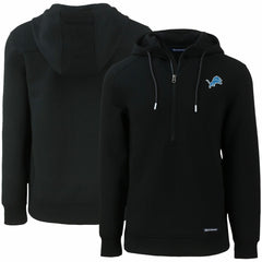 Detroit Lions Cutter & Buck Primary Mark Roam Eco Recycled Half-Zip Pullover Hoodie Black - NFL