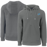 Detroit Lions Cutter & Buck Primary Mark Roam Eco Recycled Half-Zip Pullover Hoodie Gray - NFL