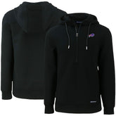 Buffalo Bills Cutter & Buck Primary Mark Roam Eco Recycled Half-Zip Pullover Hoodie Black - NFL