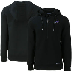 Buffalo Bills Cutter & Buck Primary Mark Roam Eco Recycled Half-Zip Pullover Hoodie Black - NFL