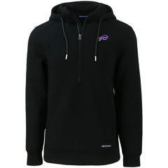 Buffalo Bills Cutter & Buck Primary Mark Roam Eco Recycled Half-Zip Pullover Hoodie Black - NFL