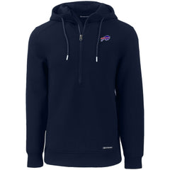 Buffalo Bills Cutter & Buck Primary Mark Roam Eco Recycled Half-Zip Pullover Hoodie Navy - NFL