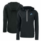 Detroit Lions Cutter & Buck Women's Primary Mark Daybreak Eco Recycled Half-Zip Hoodie Black - NFL