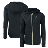 Philadelphia Eagles Cutter & Buck Women's Primary Mark Daybreak Eco Recycled Full-Zip Hoodie Black - NFL
