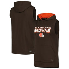 Cleveland Browns MSX by Michael Strahan Captain Sleeveless Hoodie T-Shirt Brown - NFL