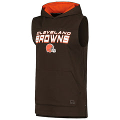 Cleveland Browns MSX by Michael Strahan Captain Sleeveless Hoodie T-Shirt Brown - NFL