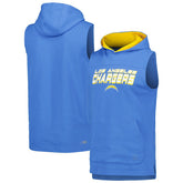 Los Angeles Chargers MSX by Michael Strahan Captain Sleeveless Hoodie T-Shirt Powder Blue - NFL