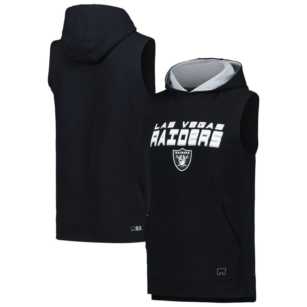 Las Vegas Raiders MSX by Michael Strahan Captain Sleeveless Hoodie T-Shirt Black - NFL