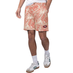 San Francisco 49ers Margaritaville Sandwashed Monstera Print Amphib Shorts Scarlet - NFL