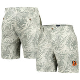 Cincinnati Bengals Margaritaville Sandwashed Monstera Print Amphib Shorts Gray - NFL