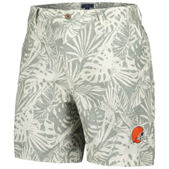 Cleveland Browns Margaritaville Sandwashed Monstera Print Amphib Shorts Gray - NFL
