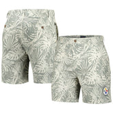 Pittsburgh Steelers Margaritaville Sandwashed Monstera Print Amphib Shorts Gray - NFL
