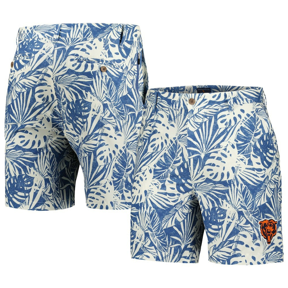 Chicago Bears Margaritaville Sandwashed Monstera Print Amphib Shorts Navy - NFL