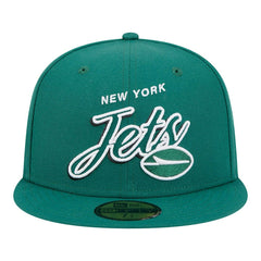 New York Jets New Era Script Sided 59FIFTY Fitted Hat Green - NFL