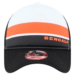 Cincinnati Bengals New Era Sport Night Color Block 9FORTY A-Frame Trucker Adjustable Hat White/Black - NFL