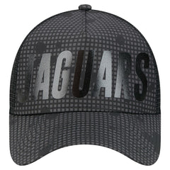 Jacksonville Jaguars New Era Midnight Ink Tonal Text A-Frame Trucker 9FORTY Adjustable Hat Black - NFL