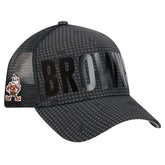 Cleveland Browns New Era Throwback Midnight Ink Tonal Text A-Frame Trucker 9FORTY Adjustable Hat Black - NFL