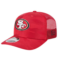 San Francisco 49ers New Era Adventure Camo Trucker 9SEVENTY Stretch-Snap Adjustable Hat Scarlet - NFL