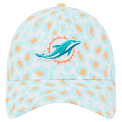 Miami Dolphins New Era Women's Active Leopard 9TWENTY Adjustable Hat White - NFL