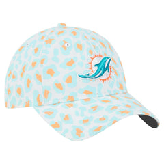 Miami Dolphins New Era Women's Active Leopard 9TWENTY Adjustable Hat White - NFL