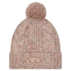 Jacksonville Jaguars New Era Women's Trendy Tone Cuffed Knit Hat with Pom Stone - NFL