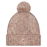 Miami Dolphins New Era Women's Trendy Tone Cuffed Knit Hat with Pom Stone - NFL